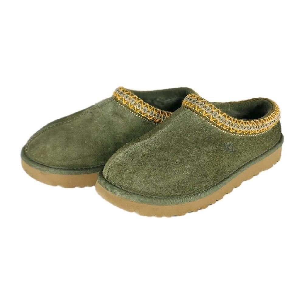 UGG Women's Tasman US 6? Burnt Olive Suede Sheepskin Lined Slippers Shoes